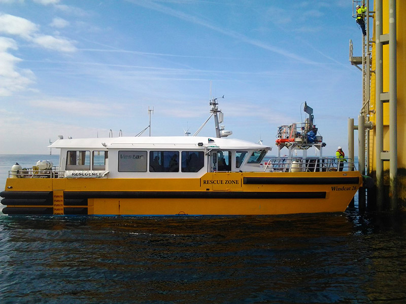 Additional offshore tender services: Skyclimber offshore transport vessel.